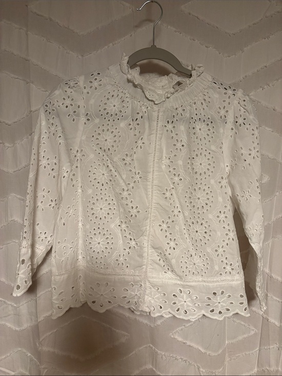 Jennifer & Grace Tops - White Eyelet Broderie Anglaise Blouse